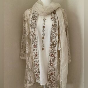 Designed embroidered Pakistani shalwar kameez set